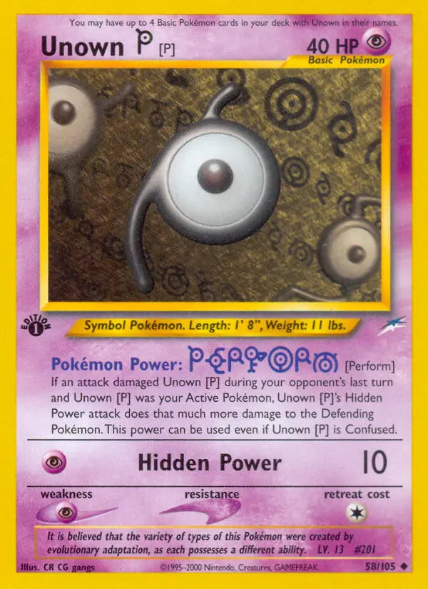 Unown [P] 58 Neo Destiny Pokesingles