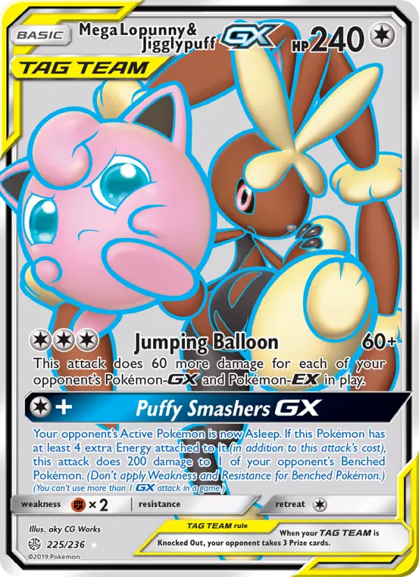 Mega Lopunny & Jigglypuff GX 225 Cosmic Eclipse Pokesingles