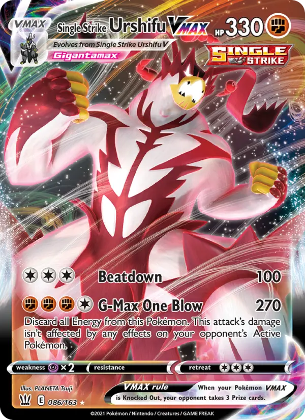 Single Strike Urshifu VMAX 86 Battle Styles Pokesingles