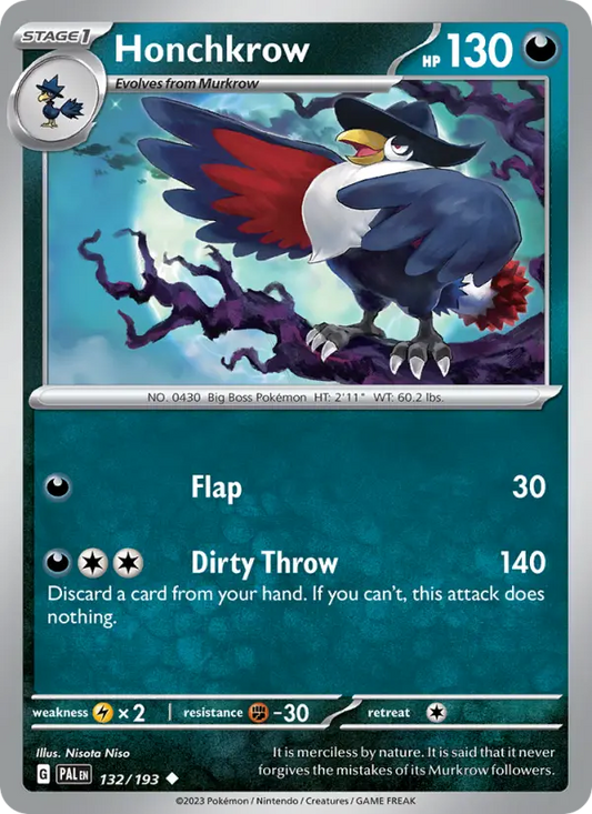 Honchkrow 132 Paldea Evolved Pokesingles