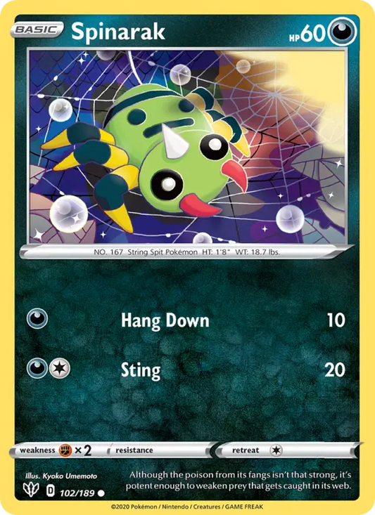 Spinarak 102 Darkness Ablaze Pokesingles