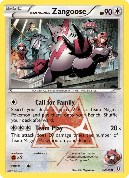 Team Magma's Zangoose 22 Double Crisis Pokesingles