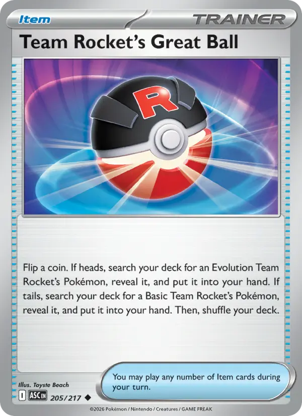 Team Rocket's Great Ball 205 Ascended Heroes Pokesingles