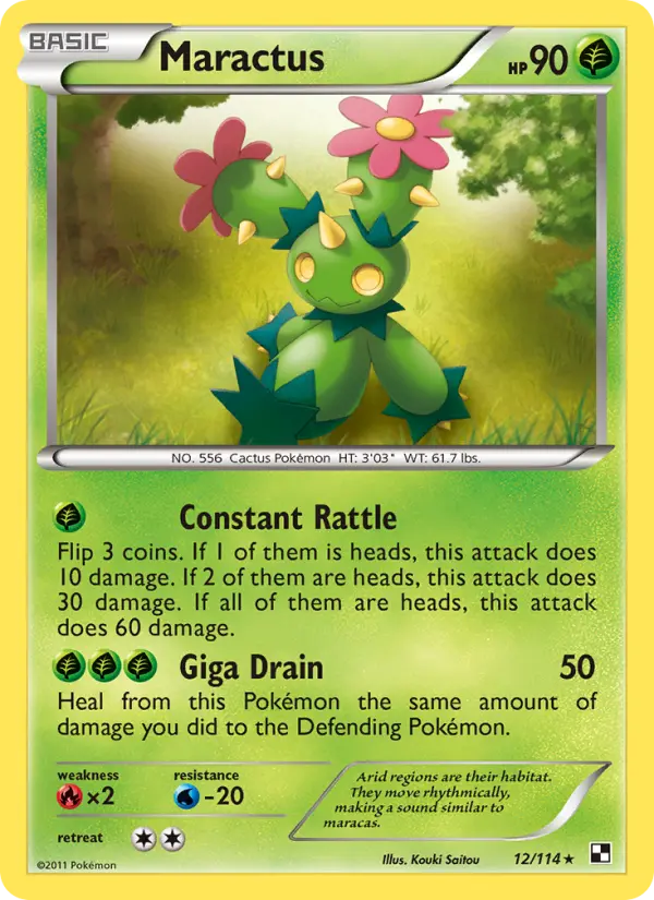 Maractus 12 Black & White Pokesingles