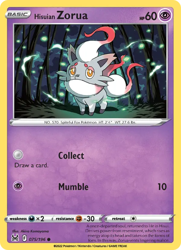 Hisuian Zorua 75 Lost Origin Pokesingles