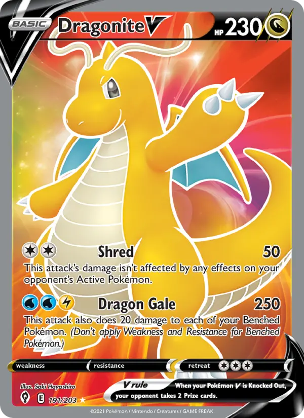 Dragonite V 191 Evolving Skies Pokesingles
