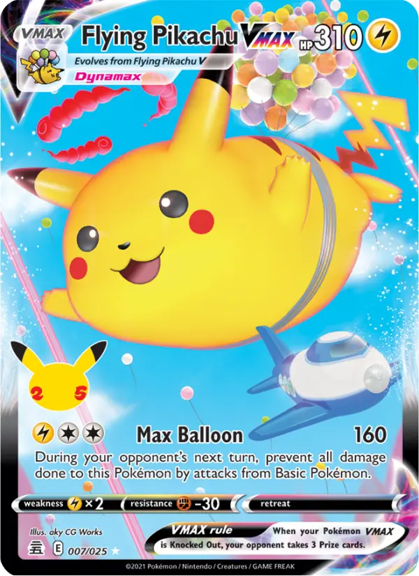 Flying Pikachu VMAX 7 Celebrations Pokesingles