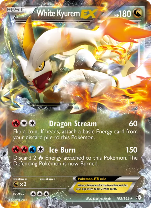 White Kyurem-EX 103 Boundaries Crossed Pokesingles