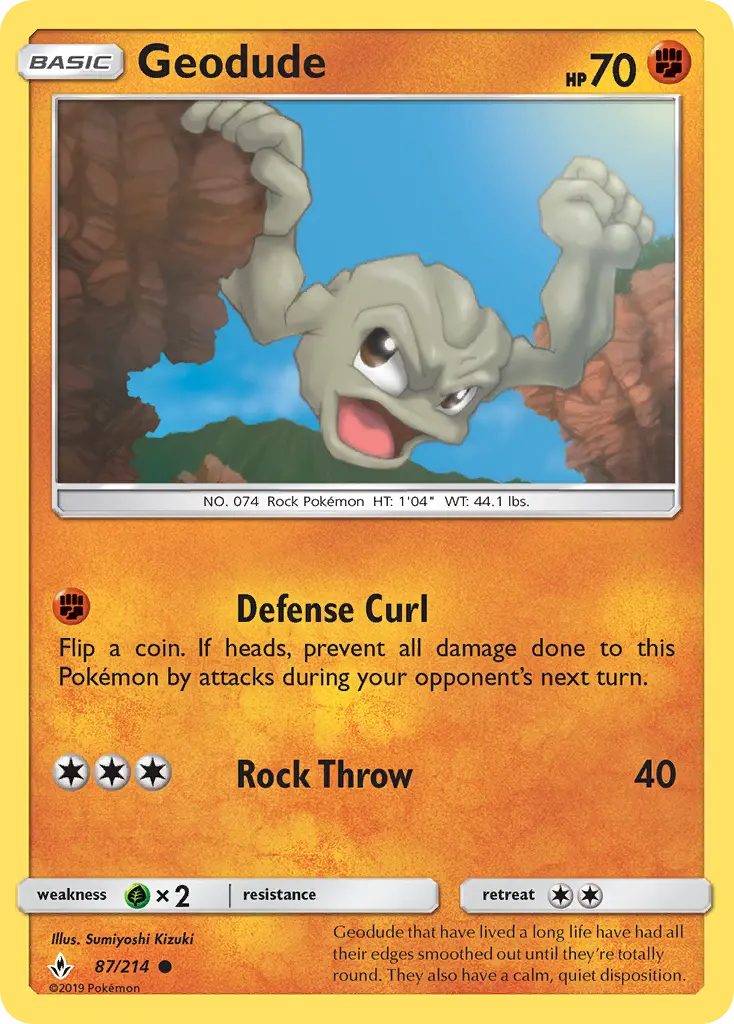 Geodude 87 Unbroken Bonds Pokesingles