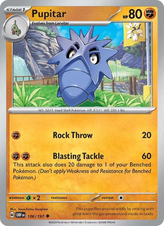 Pupitar 106 Obsidian Flames Pokesingles