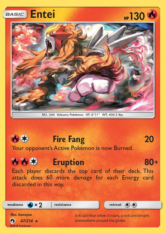 Entei 47 Lost Thunder Pokesingles