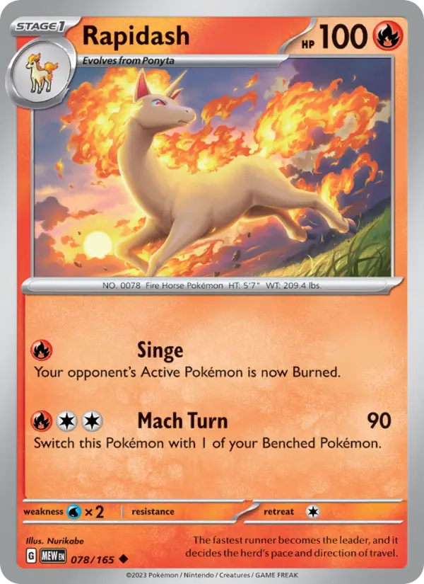 Rapidash 78 151 Pokesingles