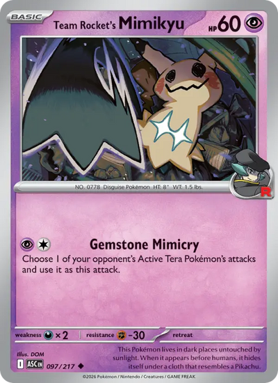 Team Rocket's Mimikyu 97 Ascended Heroes Pokesingles