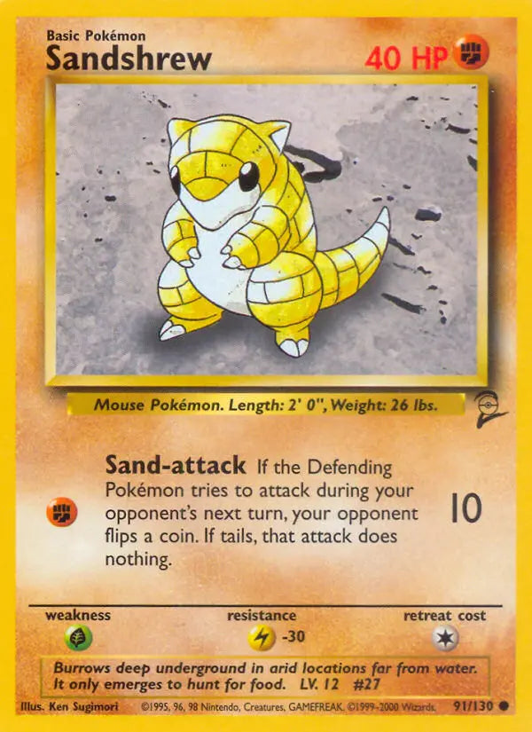 Sandshrew 91 Base Set 2 Pokesingles