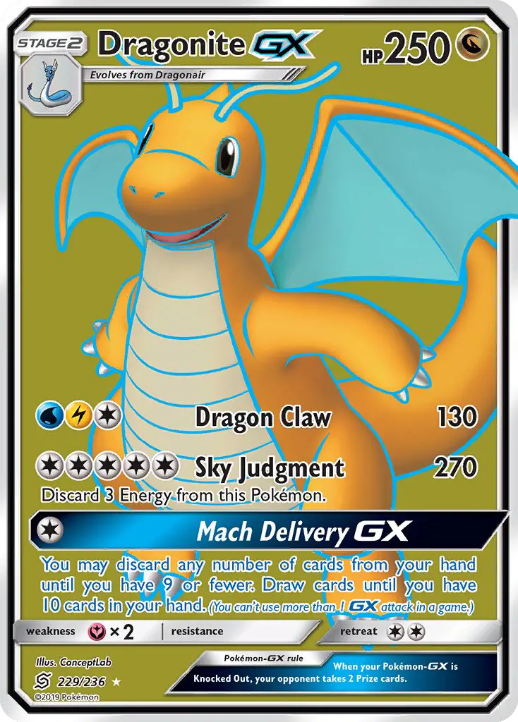 Dragonite GX 229 Unified Minds Pokesingles