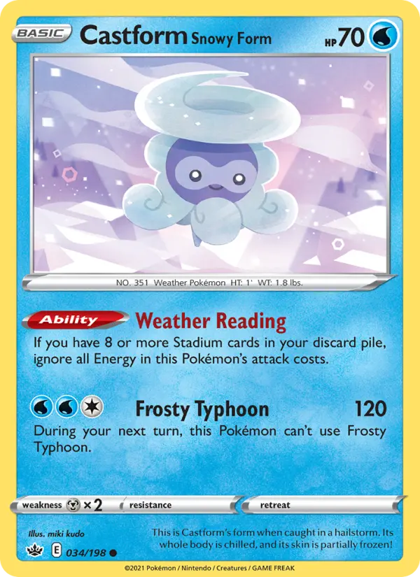 Castform Snowy Form 34 Chilling Reign Pokesingles
