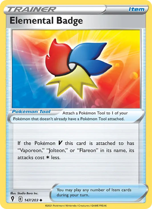 Elemental Badge 147 Evolving Skies Pokesingles