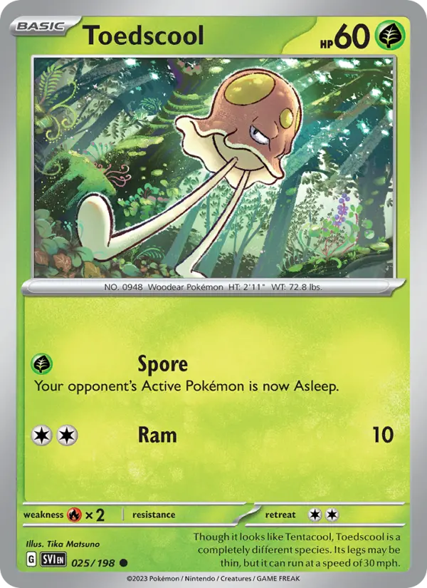 Toedscool 25 Scarlet & Violet Pokesingles