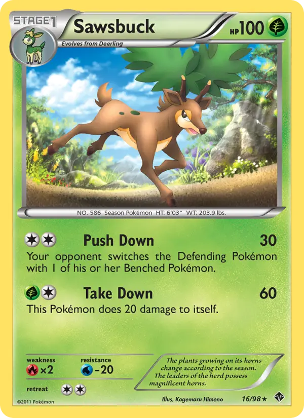 Sawsbuck 16 Emerging Powers Pokesingles