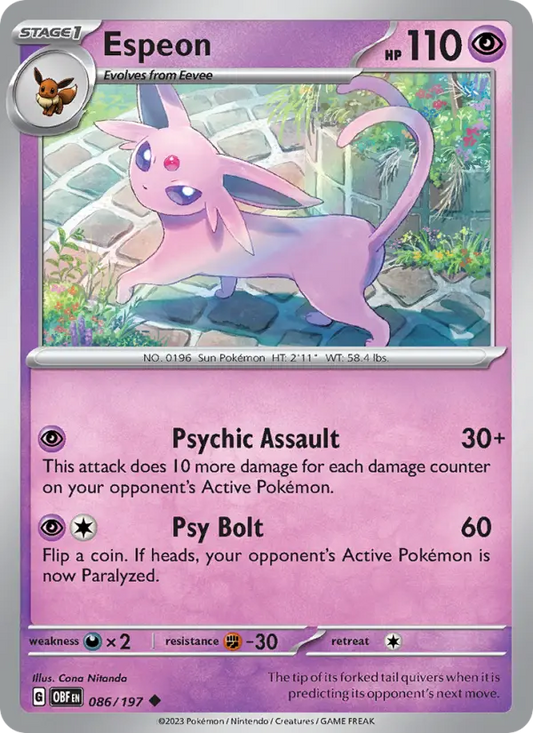 Espeon 86 Obsidian Flames Pokesingles