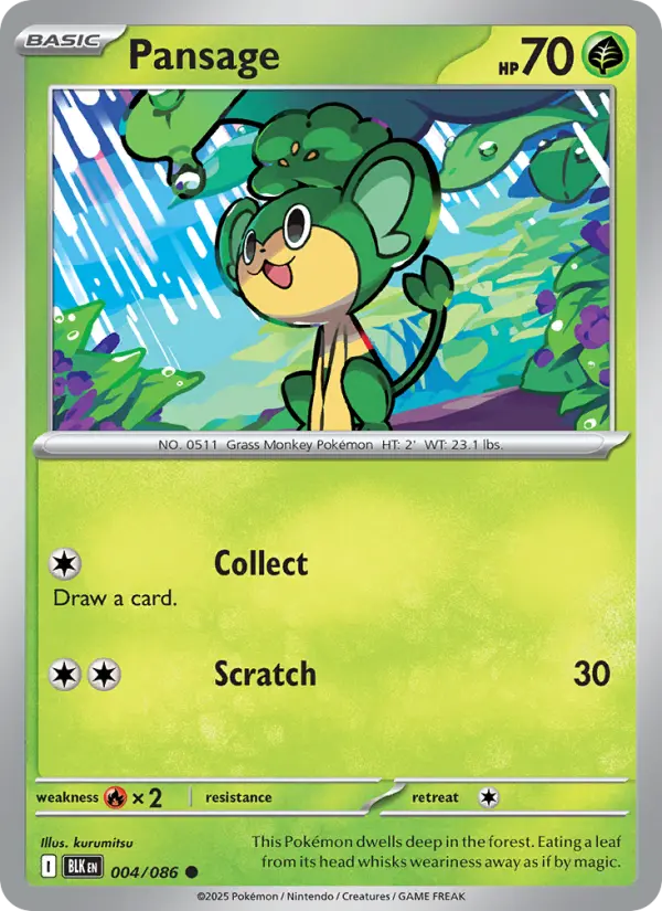 Pansage 4 Black Bolt Pokesingles