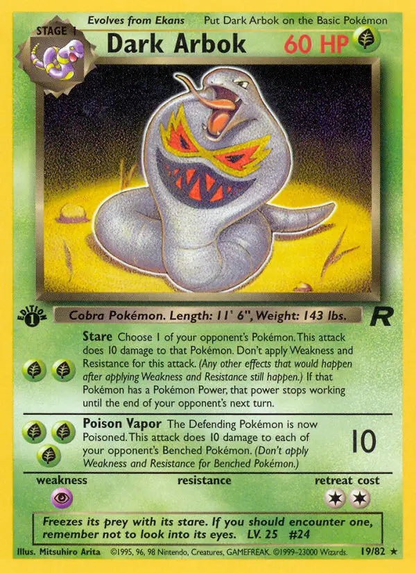 Dark Arbok 19 Team Rocket Pokesingles