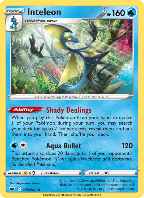 Inteleon 58 Sword & Shield Pokesingles