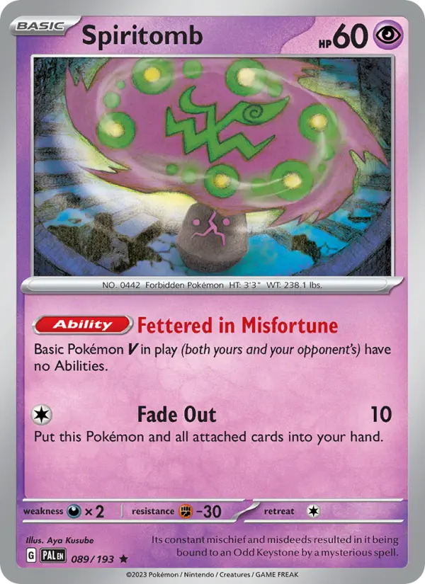 Spiritomb 89 Paldea Evolved Pokesingles