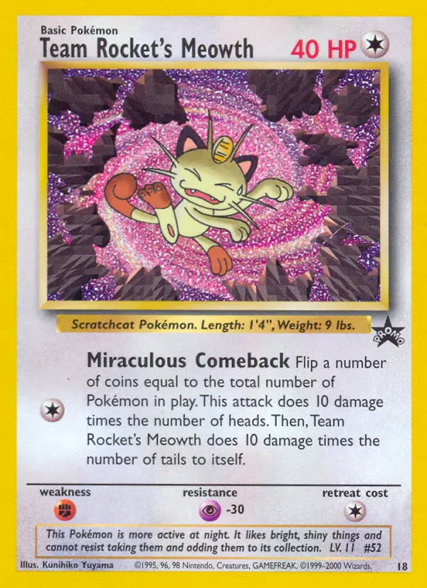Team Rocket's Meowth 18 Wizards Black Star Promos Pokesingles