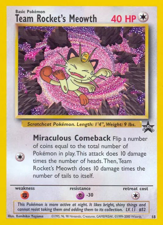 Team Rocket's Meowth 18 Wizards Black Star Promos Pokesingles