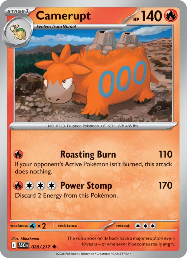Camerupt 28 Ascended Heroes Pokesingles