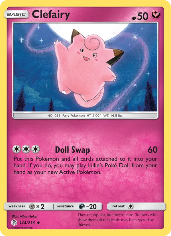 Clefairy 144 Cosmic Eclipse Pokesingles
