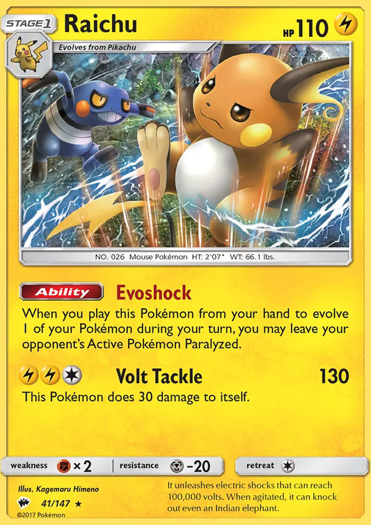 Raichu 41 Burning Shadows Pokesingles