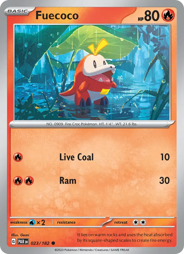 Fuecoco 23 Paradox Rift Pokesingles