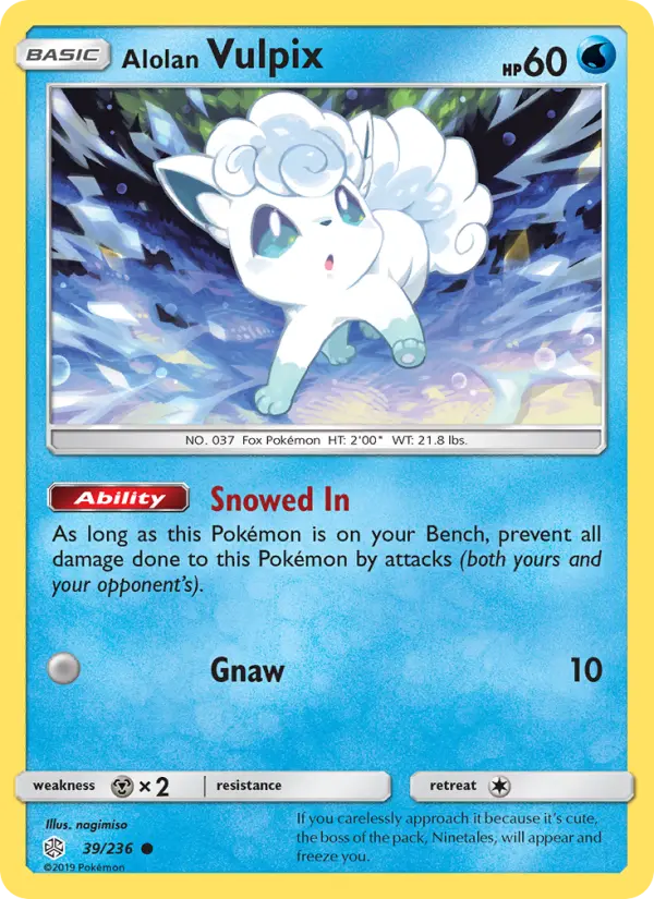 Alolan Vulpix 39 Cosmic Eclipse Pokesingles