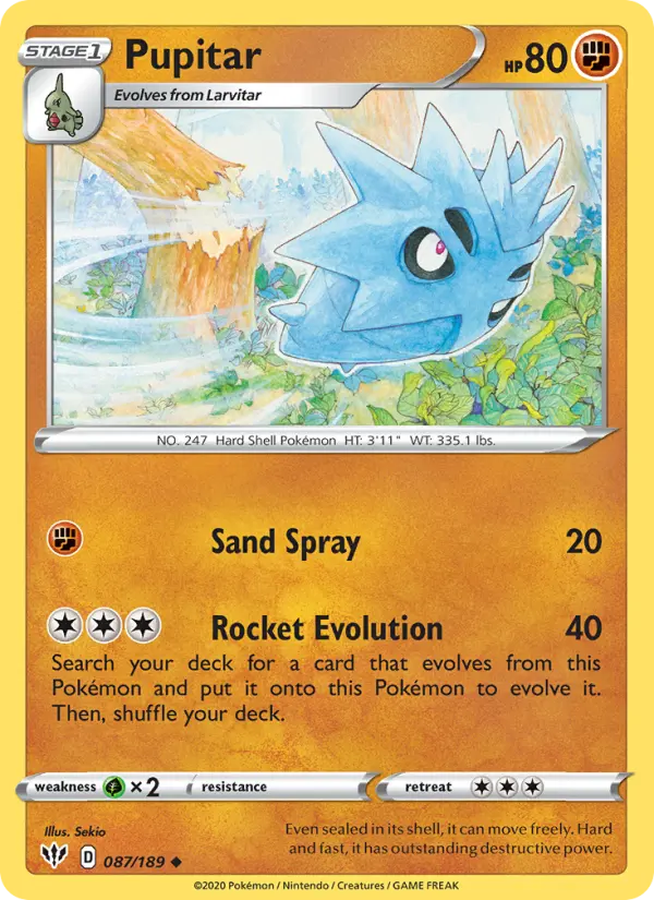 Pupitar 87 Darkness Ablaze Pokesingles
