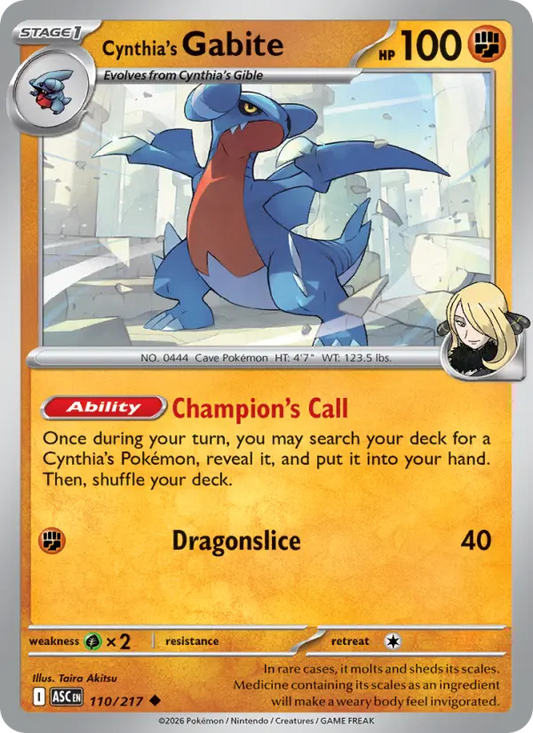 Cynthia's Gabite 110 Ascended Heroes Pokesingles