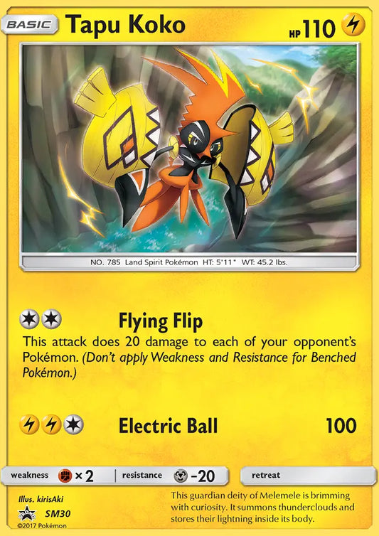 Tapu Koko SM30 SM Black Star Promos Pokesingles
