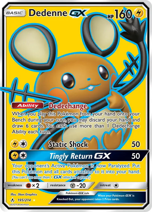 Dedenne GX 195 Unbroken Bonds Pokesingles