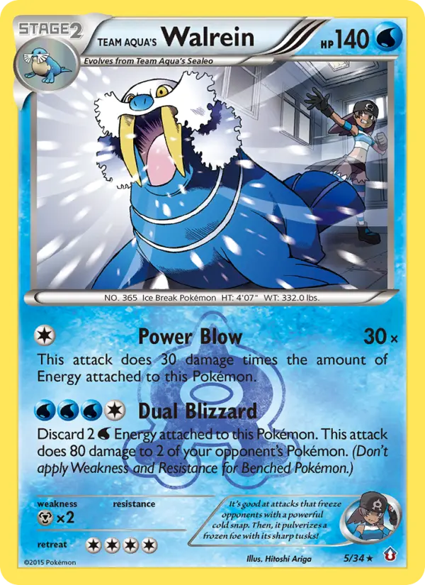 Team Aqua's Walrein 5 Double Crisis Pokesingles