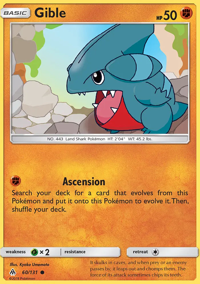Gible 60 Forbidden Light Pokesingles
