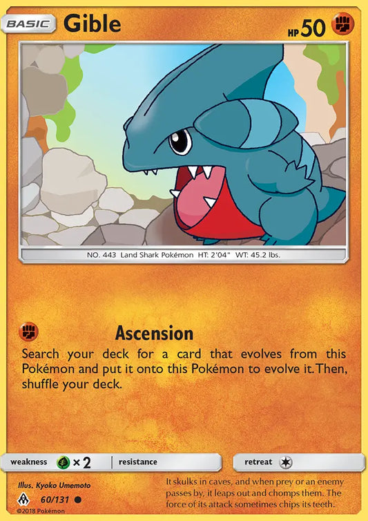 Gible 60 Forbidden Light Pokesingles
