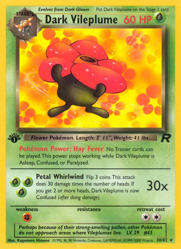 Dark Vileplume 30 Team Rocket Pokesingles