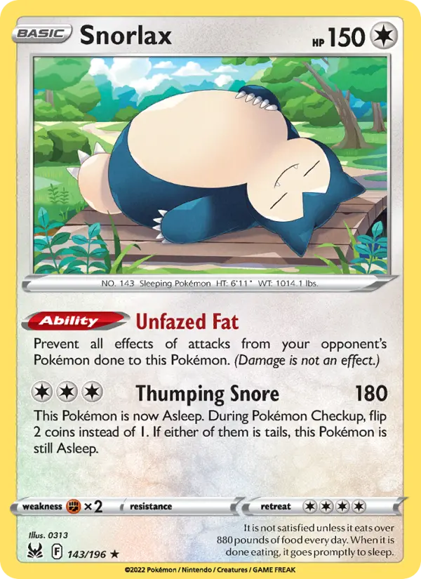 Snorlax 143 Lost Origin Pokesingles