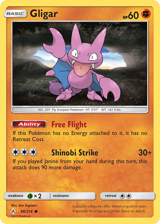 Gligar 98 Unbroken Bonds Pokesingles