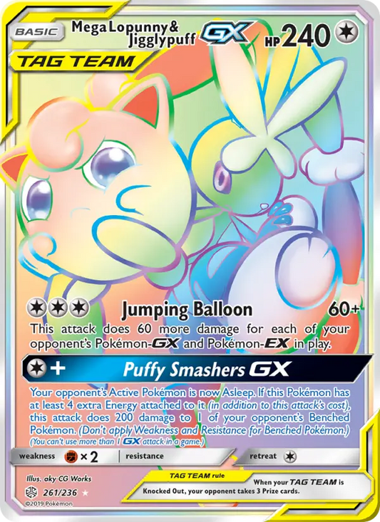 Mega Lopunny & Jigglypuff GX 261 Cosmic Eclipse Pokesingles