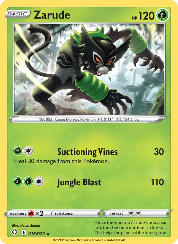 Zarude 16 Shining Fates Pokesingles