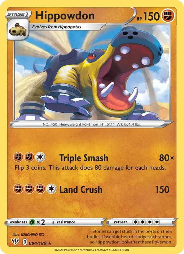 Hippowdon 94 Darkness Ablaze Pokesingles