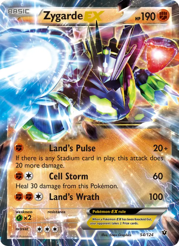 Zygarde EX 54 Fates Collide Pokesingles