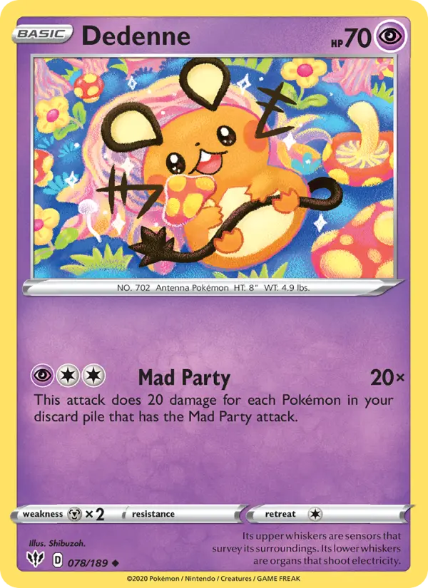 Dedenne 78 Darkness Ablaze Pokesingles